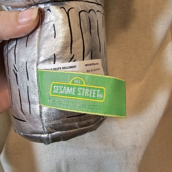 2015 Gund Sesame Street Oscar The Grouch Silver Garbage Can Go Away Plush Shaggy - Picture 8 of 11